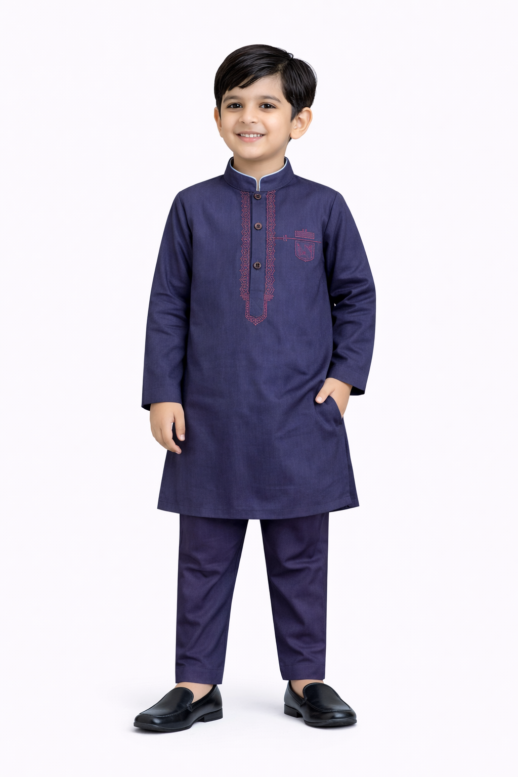 Little Sultan: Midnight Navy Signature Embroidered Set