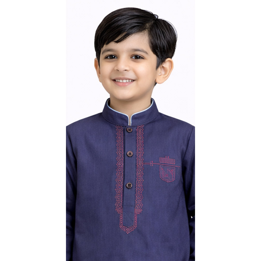 Little Sultan: Midnight Navy Signature Embroidered Set